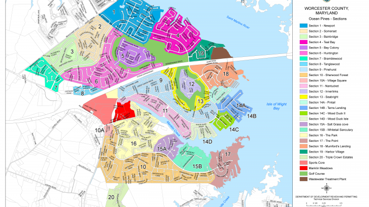 Ocean Pines Sections Map